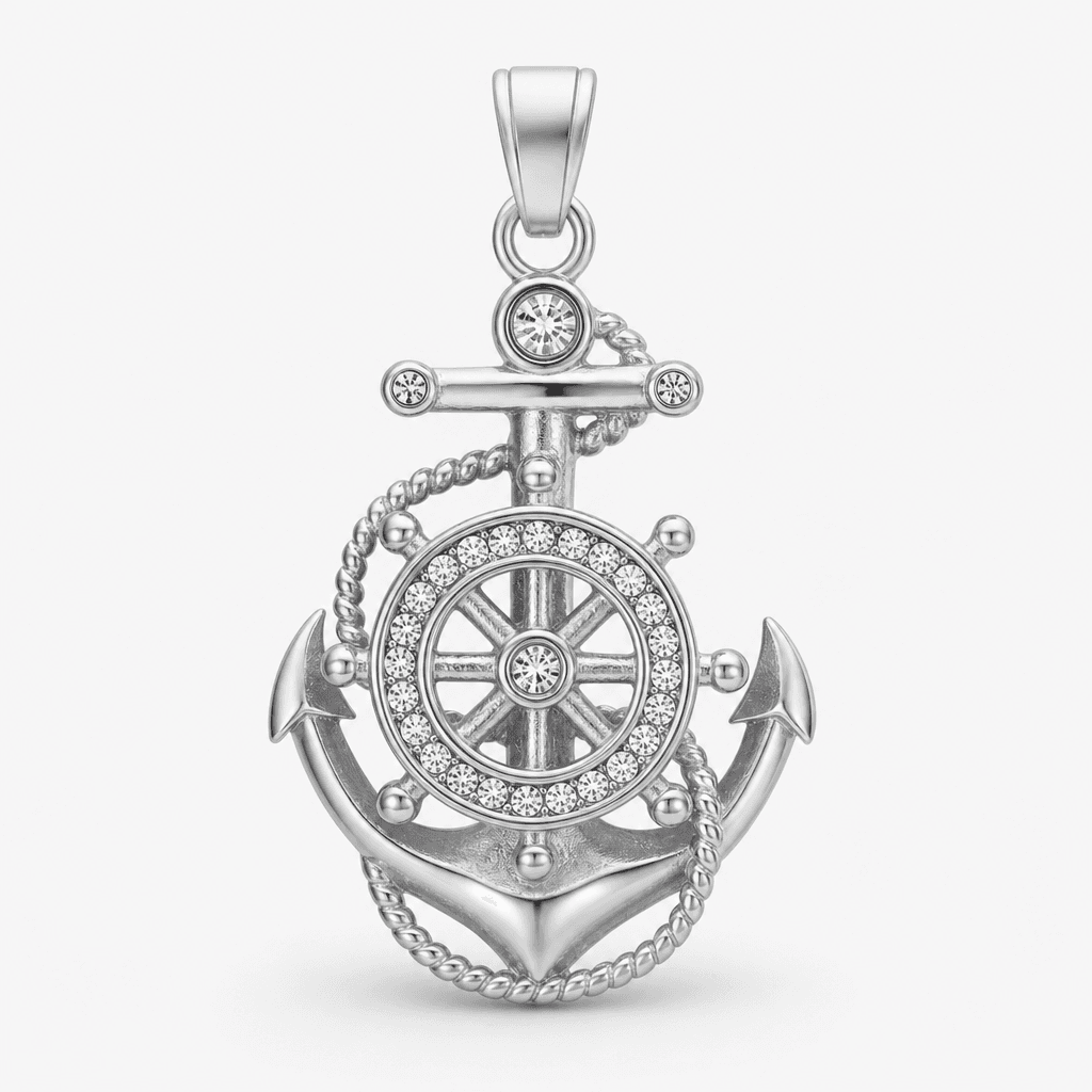 Anchor Helm Pendant in Silver