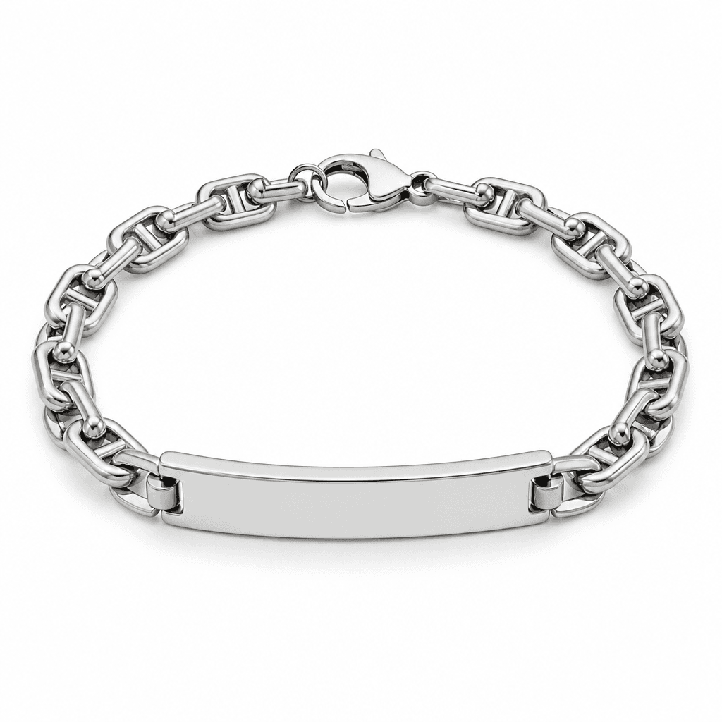 5mm Anchor Link ID Bracelet in Silver