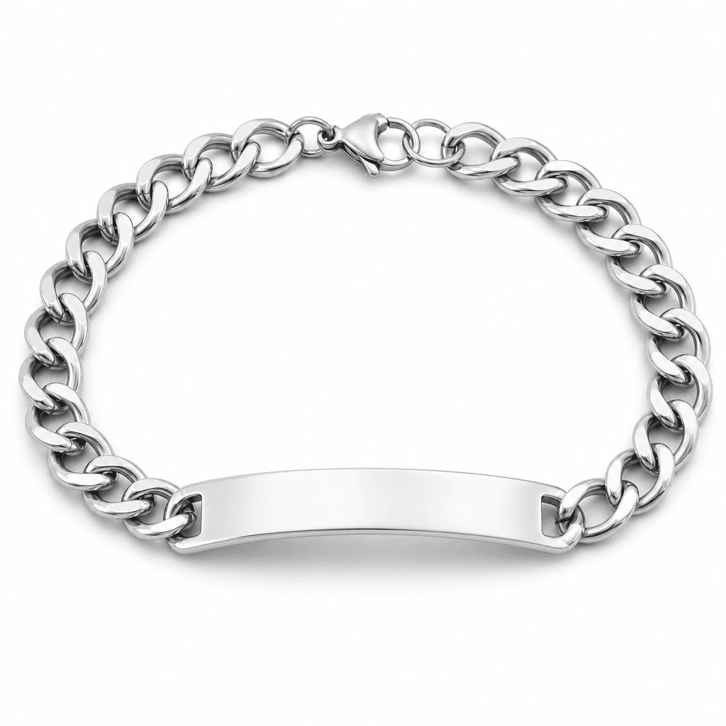 8mm Cuban ID Bracelet in Silver