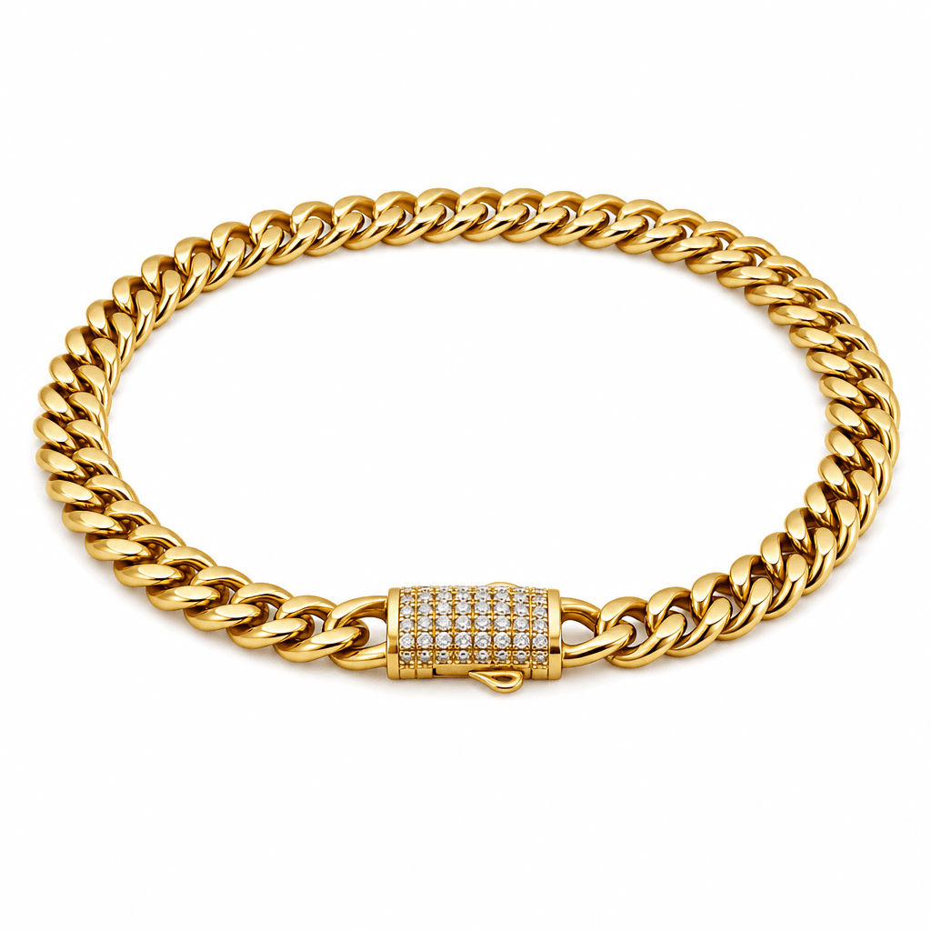 Cuban Miami CZ Box Lock Bracelet