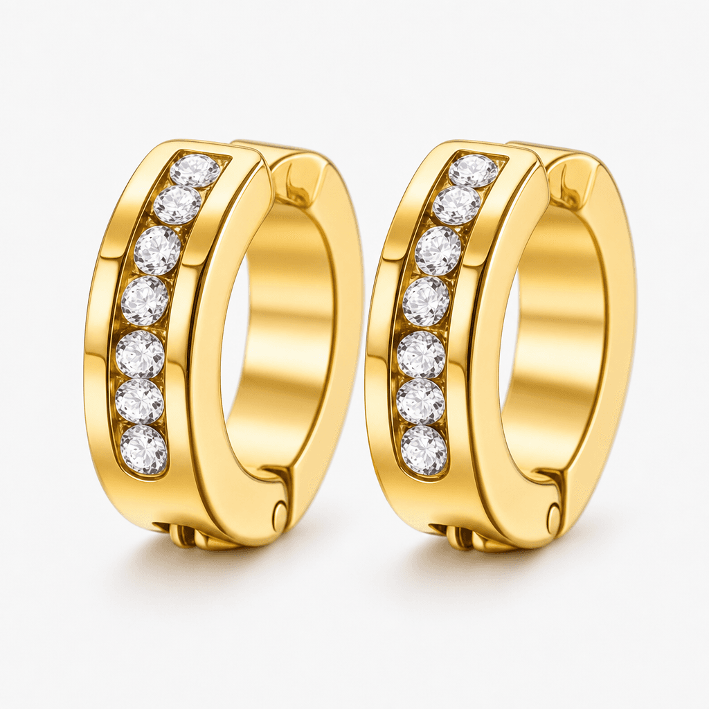 CZ-Paved Huggie Earrings