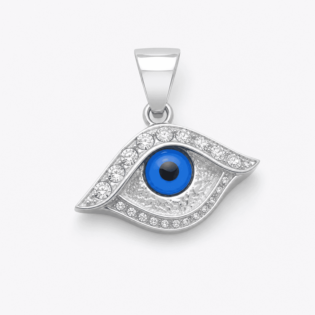 Evil Eye CZ Pendant in Silver