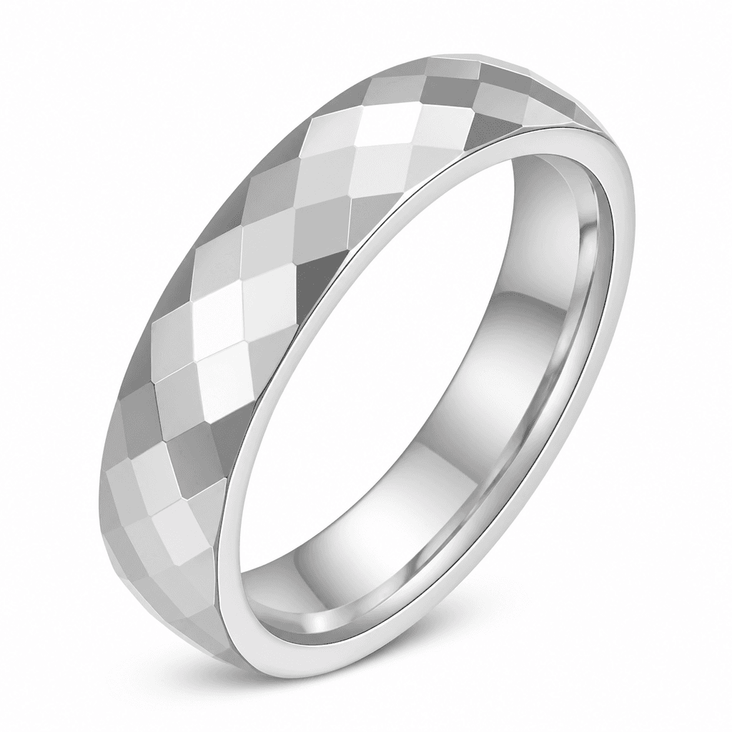 Faceted Polygonal Band Ring