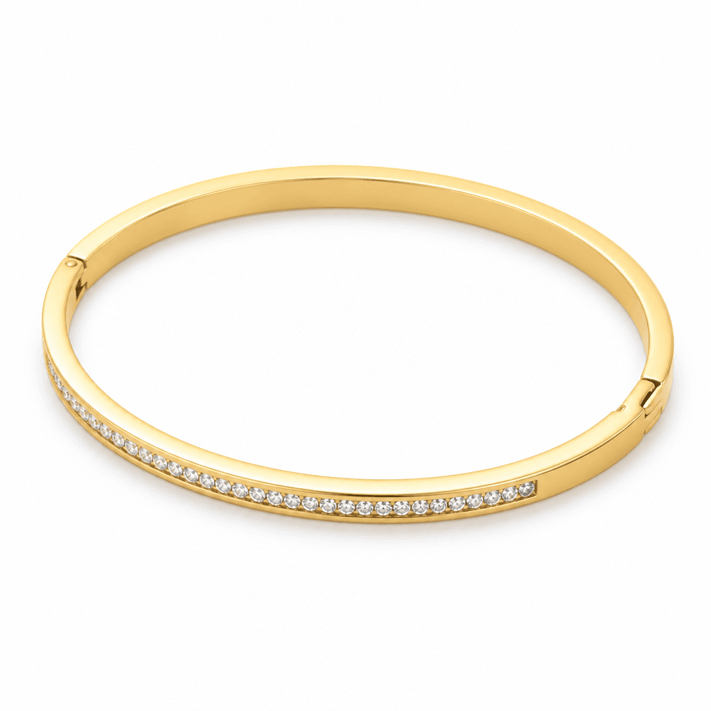 Half CZ Hinge Bangle