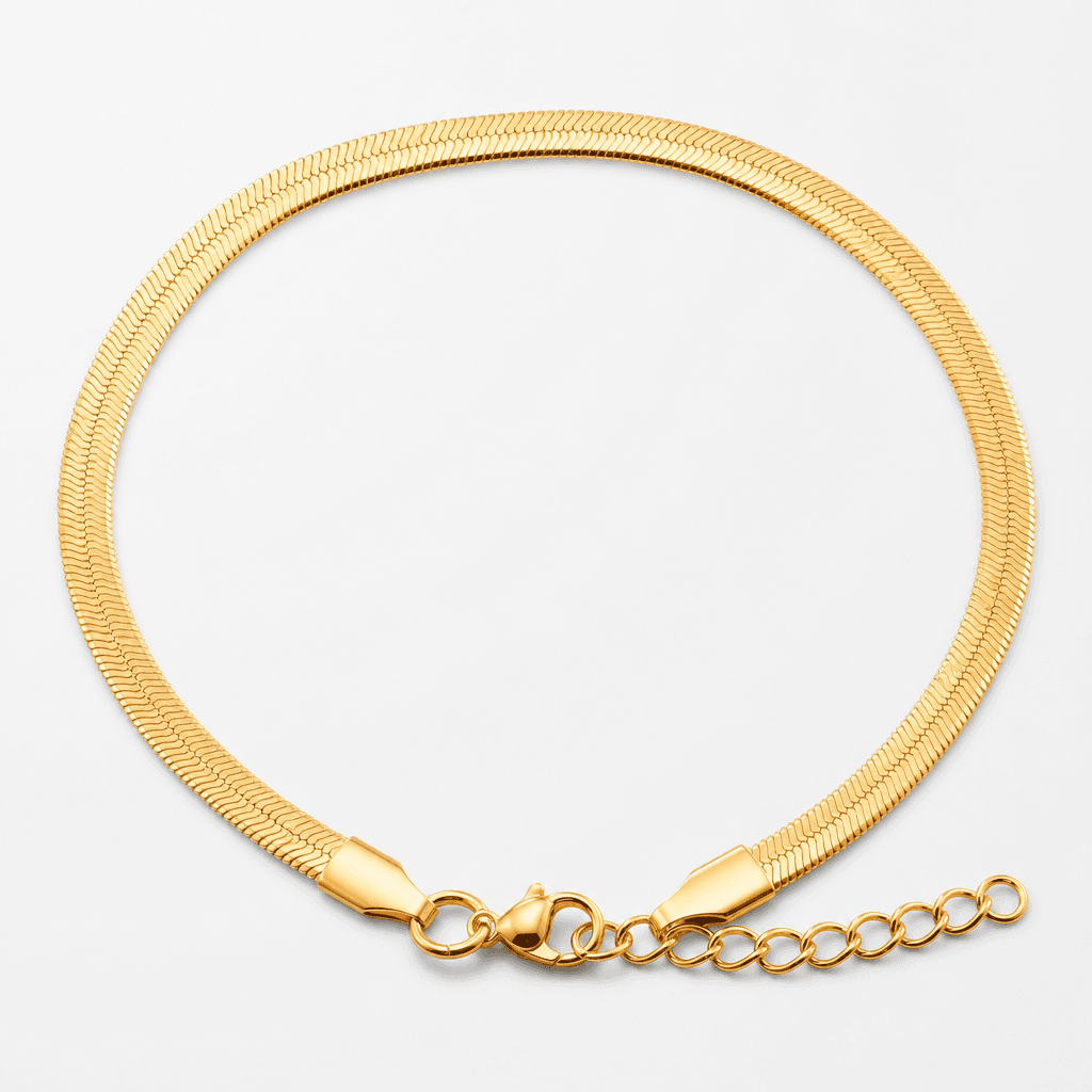3mm Herringbone Bracelet in Gold