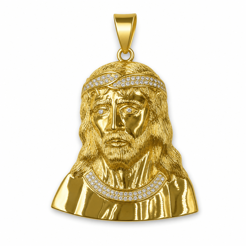Jesus Piece Pendant in Gold
