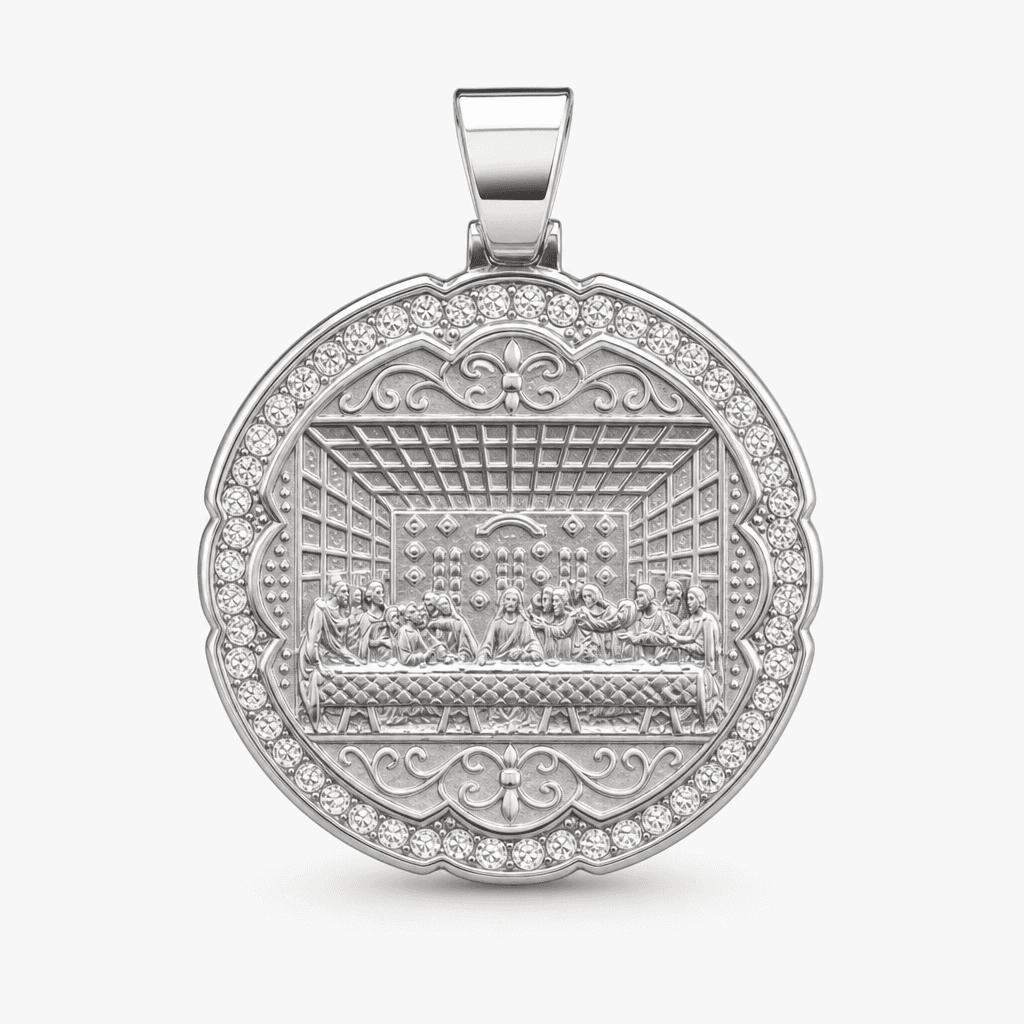 Last Supper Medallion Pendant in Silver