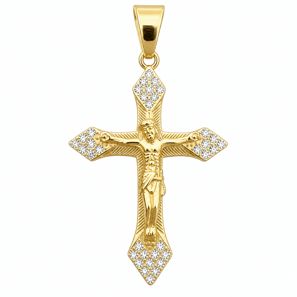 Ornate Crucifix Pendant in Gold