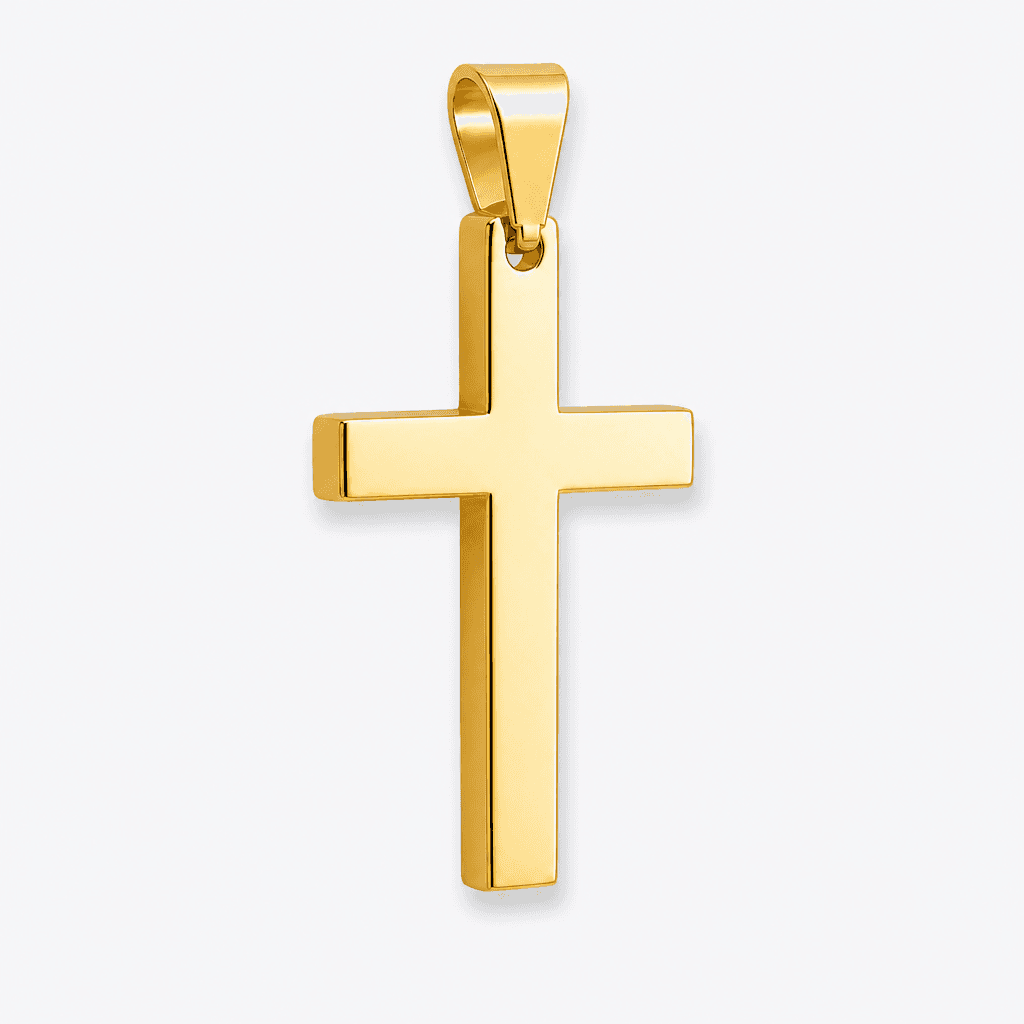 Steel Cross Pendant Necklace