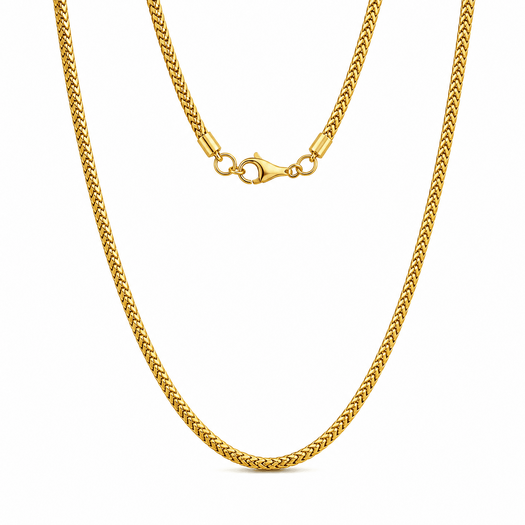 3mm Thin Franco Link Chain in Gold