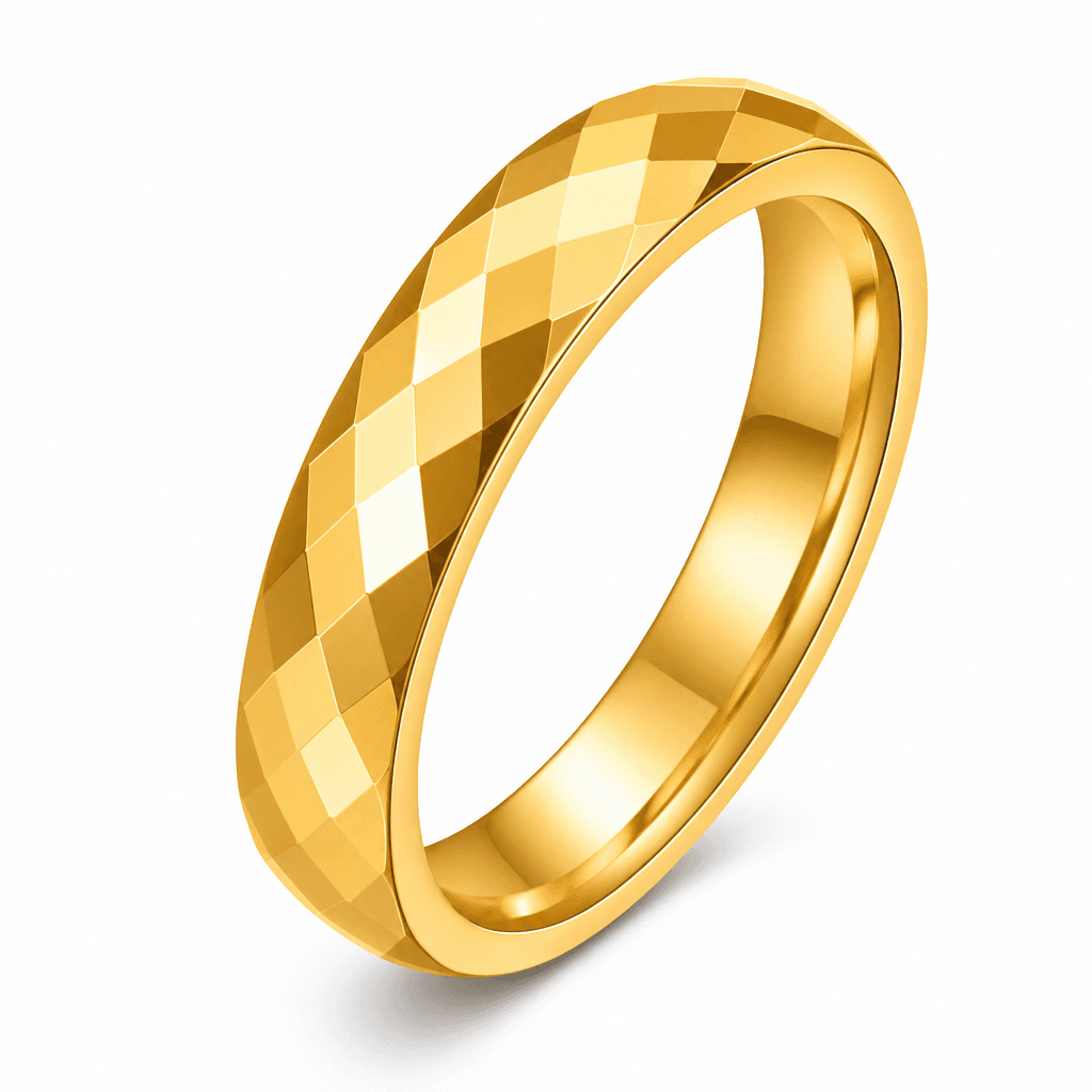 4mm Faceted Polygonal Band Ring