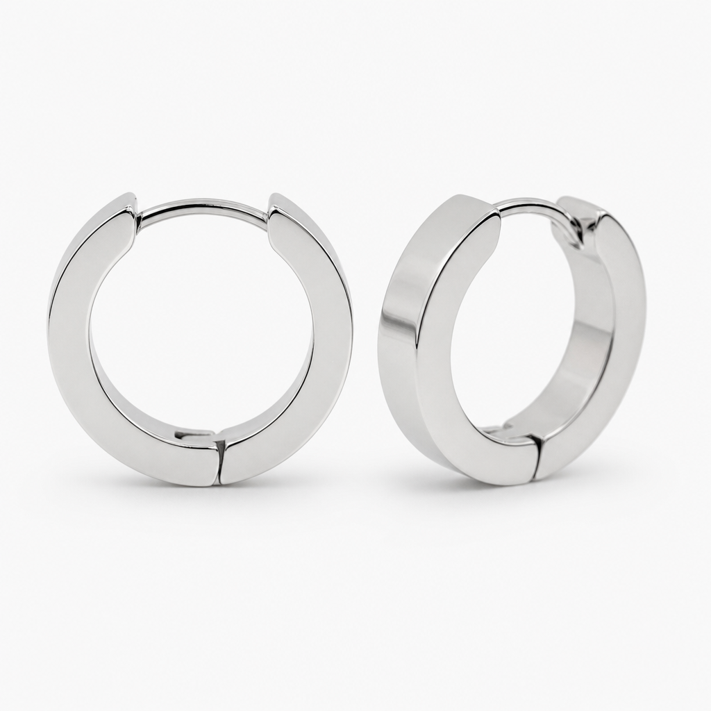 2mm Sleeper Huggie Earrings — silver