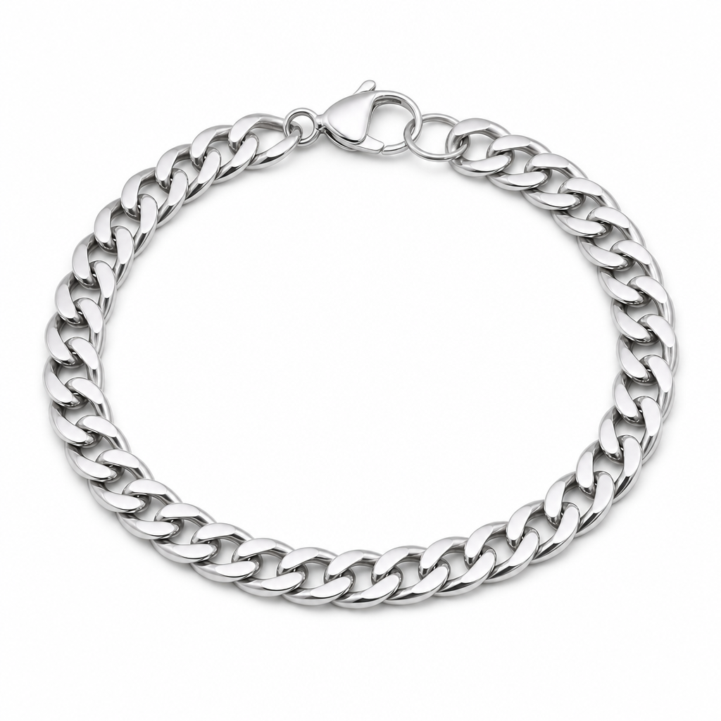 6.5mm Curb Cuban Bracelet — silver 6.5mm