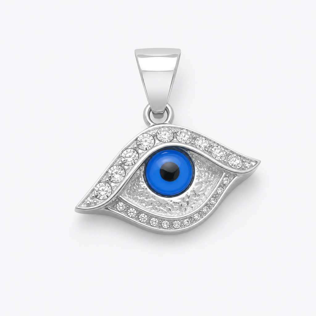Evil Eye CZ Pendant — silver