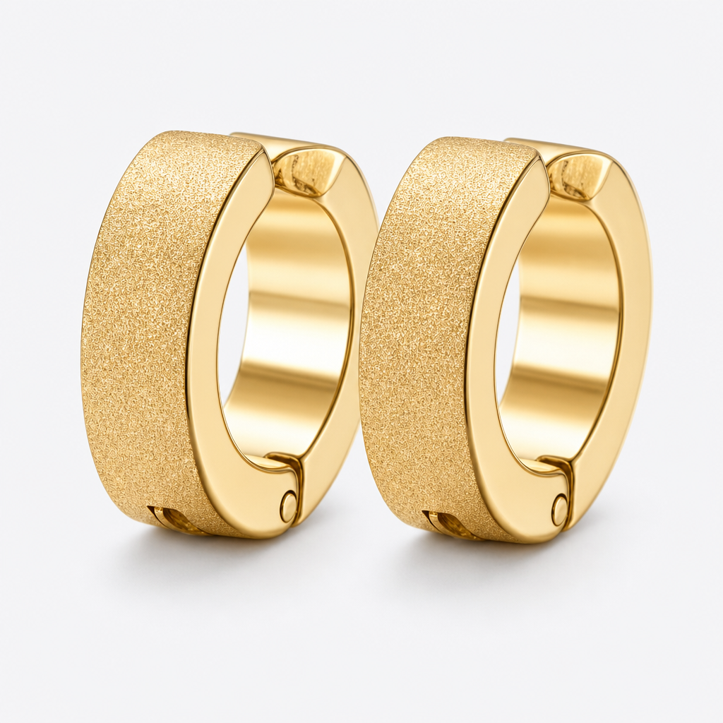 Frosted Huggie Clip-On Earrings — gold