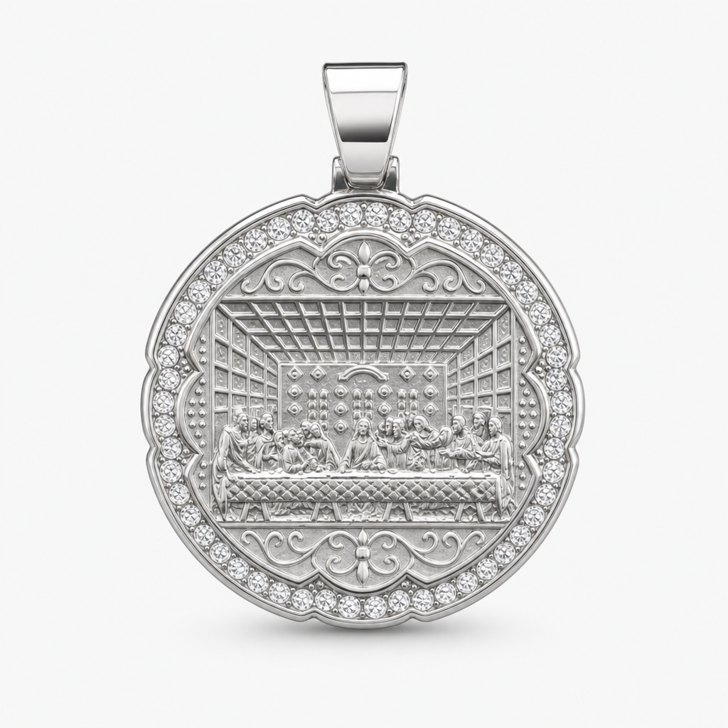 Last Supper Medallion Pendant — silver