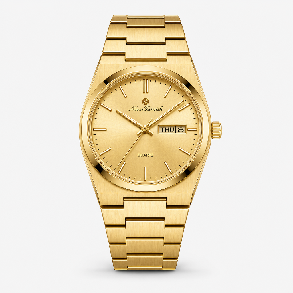 Round Day-Date Bracelet Watch — Gold — gold