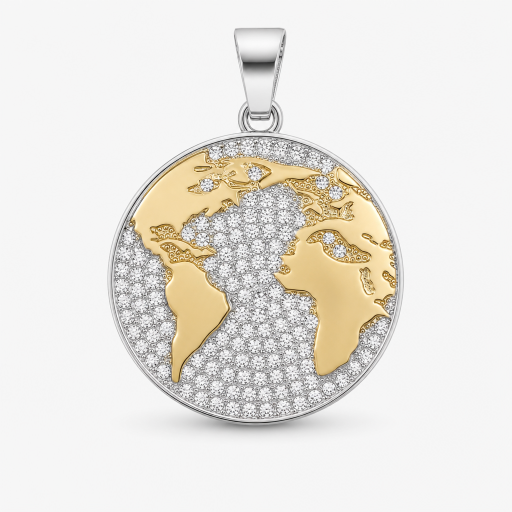 World Globe Pendant — two-tone